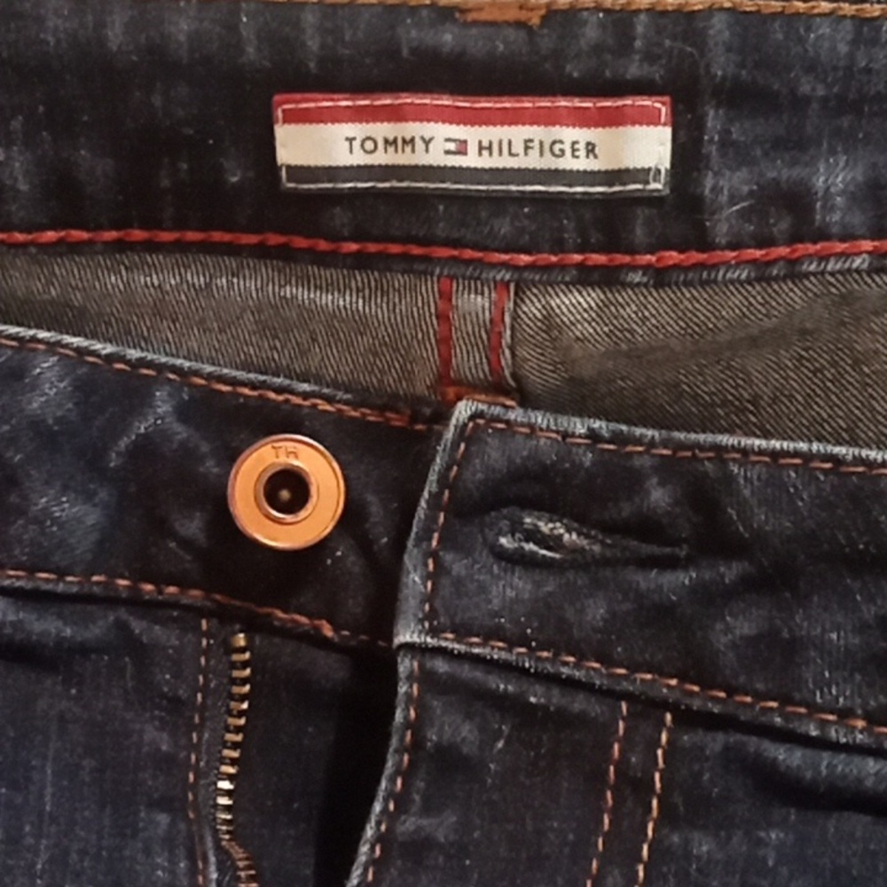 Hilfiger Women Crop Dark Blue Jeans Tommy Hilfiger Sz 12 - Picture 3 of 10